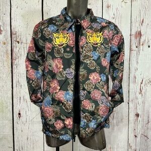 REASON CLOTHING BRAND Men’s FEARLESS TAPE TRIP NYLON ALLOVER PRINT JACKEt